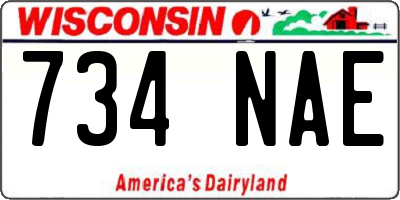 WI license plate 734NAE