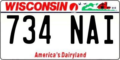 WI license plate 734NAI