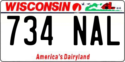 WI license plate 734NAL