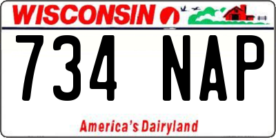 WI license plate 734NAP