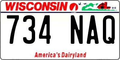 WI license plate 734NAQ