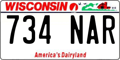 WI license plate 734NAR