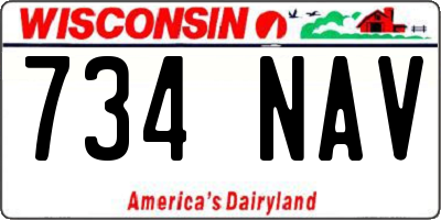 WI license plate 734NAV