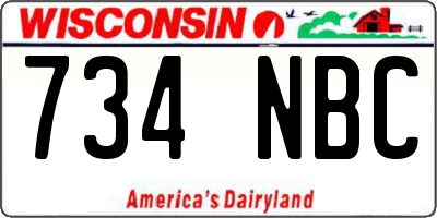 WI license plate 734NBC