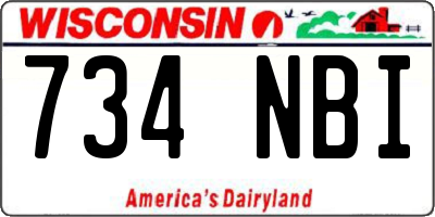 WI license plate 734NBI