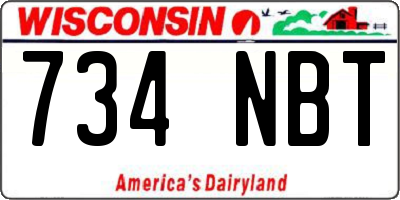 WI license plate 734NBT