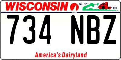 WI license plate 734NBZ