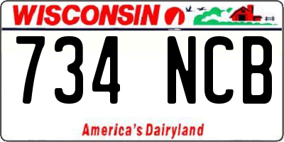 WI license plate 734NCB