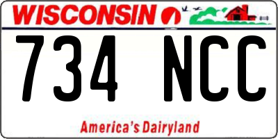 WI license plate 734NCC
