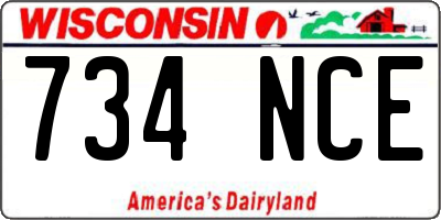 WI license plate 734NCE