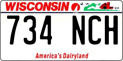 WI license plate 734NCH