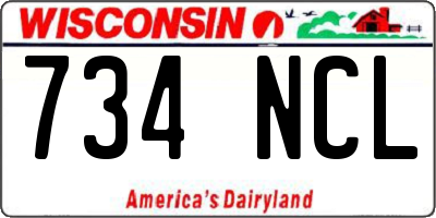 WI license plate 734NCL