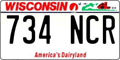 WI license plate 734NCR