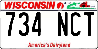 WI license plate 734NCT