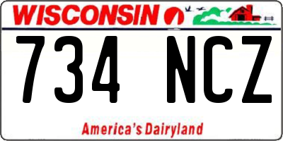 WI license plate 734NCZ