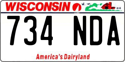 WI license plate 734NDA