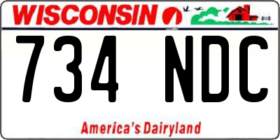 WI license plate 734NDC