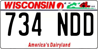 WI license plate 734NDD