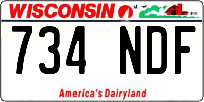 WI license plate 734NDF