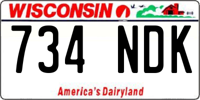 WI license plate 734NDK