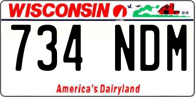 WI license plate 734NDM