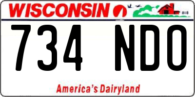 WI license plate 734NDO