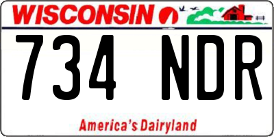 WI license plate 734NDR