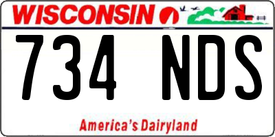 WI license plate 734NDS