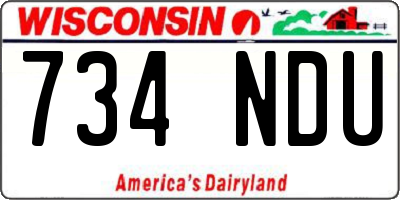 WI license plate 734NDU