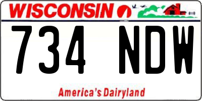 WI license plate 734NDW