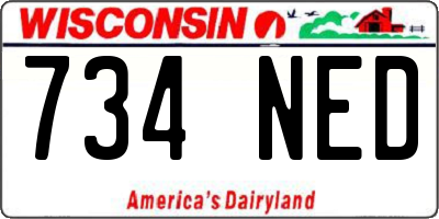 WI license plate 734NED