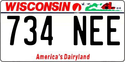 WI license plate 734NEE