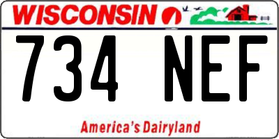 WI license plate 734NEF
