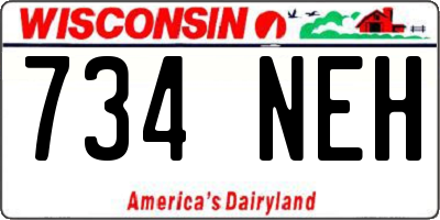 WI license plate 734NEH