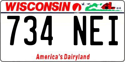 WI license plate 734NEI