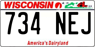 WI license plate 734NEJ