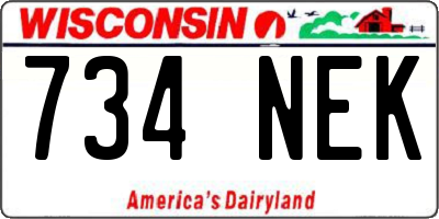 WI license plate 734NEK