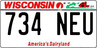 WI license plate 734NEU