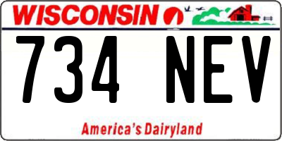 WI license plate 734NEV