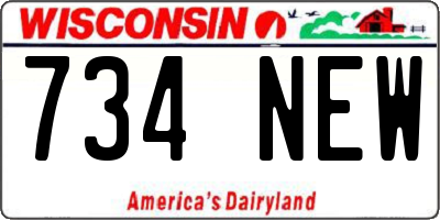 WI license plate 734NEW