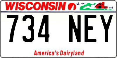 WI license plate 734NEY