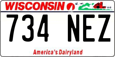 WI license plate 734NEZ