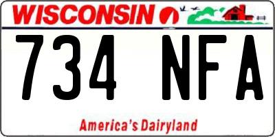 WI license plate 734NFA