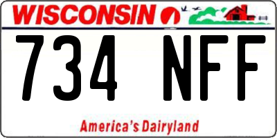 WI license plate 734NFF
