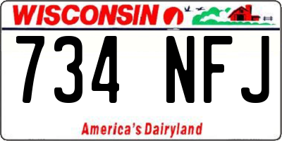 WI license plate 734NFJ
