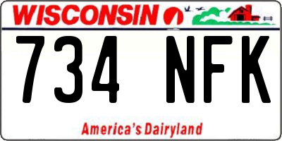 WI license plate 734NFK