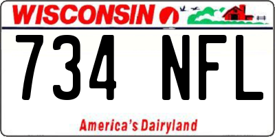 WI license plate 734NFL