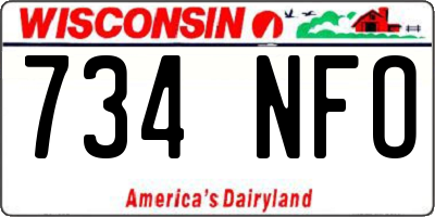 WI license plate 734NFO