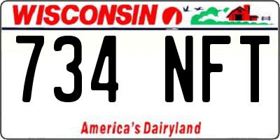 WI license plate 734NFT