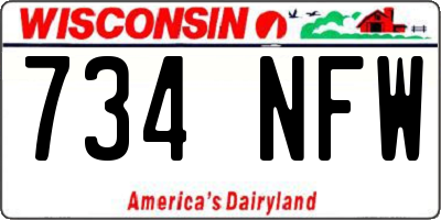 WI license plate 734NFW
